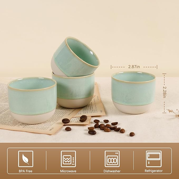 Ceramic Espresso Cups Set of 4,
