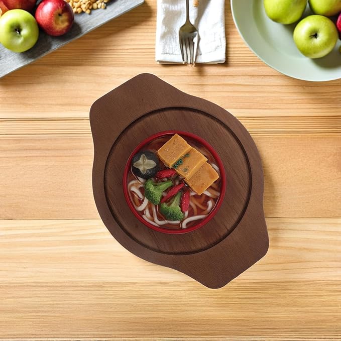 Korean Stone Bowl Wood Base: Anti-Scalding Pot Holder Base - Kitchen Counter Trivet Stone Bowl Mats for Bibimbap Casserole Pot Tableware Protection Kitchen