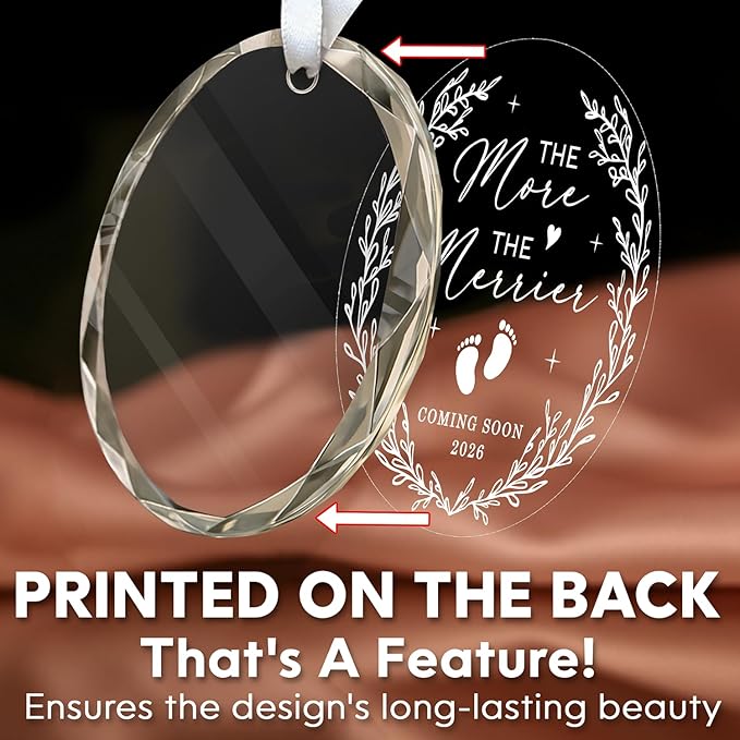 HEXMOZ Christmas Pregnancy Announcement Ornament for Grandparents, Husband, Family, Grandma, Aunt - Baby Coming Soon Announcement Ornament - Expecting Parents to Be Unique Gifts - Glass Ornaments