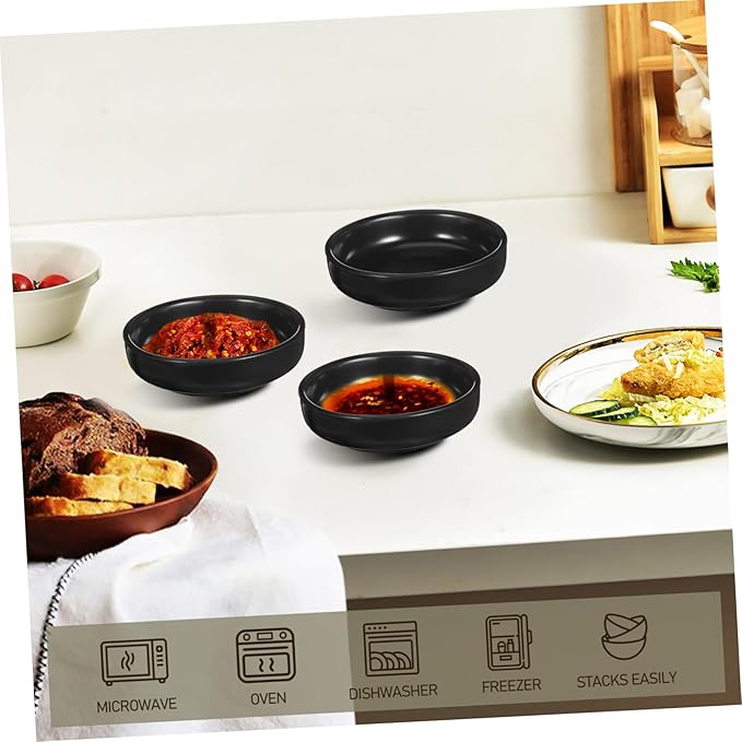 ABOOFAN 6pcs Japanese Ceramic Seasoning Dishes Appetizer Plates for Family Gatherings Sturdy Non-stick Design Elegant Condiment Bowls for Sushi and Dips