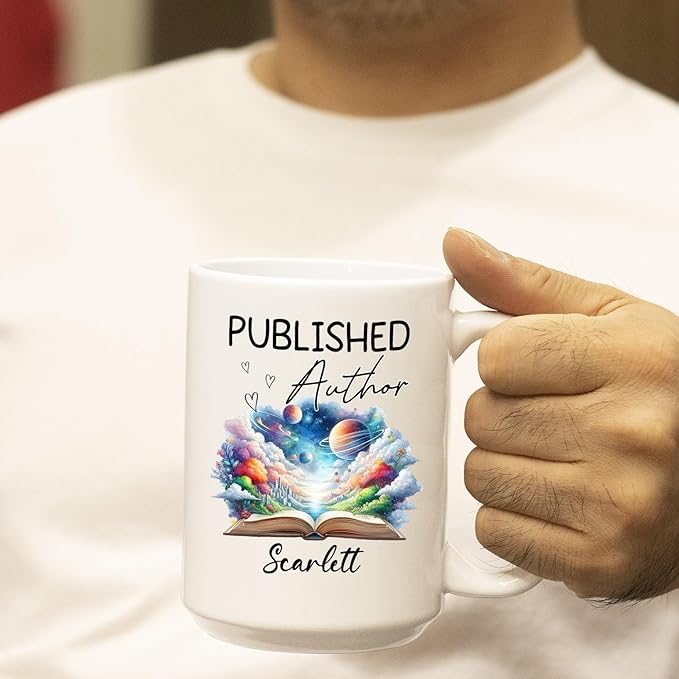 Personalized Published Author White Coffee Mug 11 Oz 15 Oz, Published Author Coffee Cup, Customized Name Author Ceramic Mug, Unique Writer Teacup, Write Lover Cup Gifts for New Writer Novelist Author