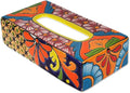 NOVICA Artisan Crafted Ceramic Tissue Box | Talaverastyle Cover Floral | Multicolor Decor Accessories | Vanity Folk Art | Floral Motifs | Mexico ' Hacienda Convenience' 2.8" H x 11" W x 5.75" D