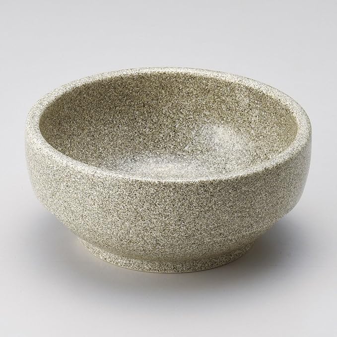 せともの本舗 Stacking Gray Stone Bibimbap Large, 7.5 x 3.2 inches (19 x 8.2 cm), 44.2 oz (1,121 g), Korean Pot, Heat Resistant, Restaurant, Ryokan, Japanese Tableware, Stylish, Tableware, Commercial Use