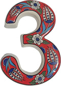 Large Ceramic Housewarming Sign Ceramic Address Plaque House Numbers Sign Door Personalized Coloured Decorative Hand Decoratede Housewarming Gifts Tulip Design 12 * 9 cm (Red, 3)