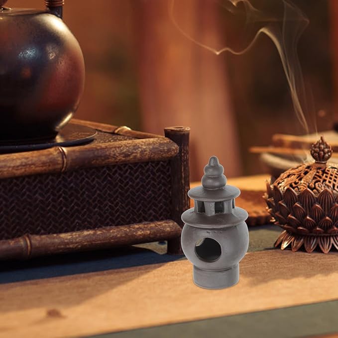 BESPORTBLE Miniature Ceramic Pagoda Figurine Elegant Asian Pavilion Statue for Zen Garden Indoor Outdoor Decor Portable Landscape Sculpture for Terrariums Fish Tanks and Home Patio Decoration