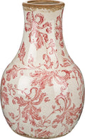 LemonRoad Vintage Ceramic Flower Vase 5.7 Inch Chinoiserie Ice Cracked Glaze Porcelain Vase Rustic Ceramic Large Centerpieces for Home Table Living Room Bookshelf Office(Paisley Style)