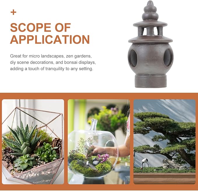 BESPORTBLE Miniature Ceramic Pagoda Figurine Elegant Asian Pavilion Statue for Zen Garden Indoor Outdoor Decor Portable Landscape Sculpture for Terrariums Fish Tanks and Home Patio Decoration