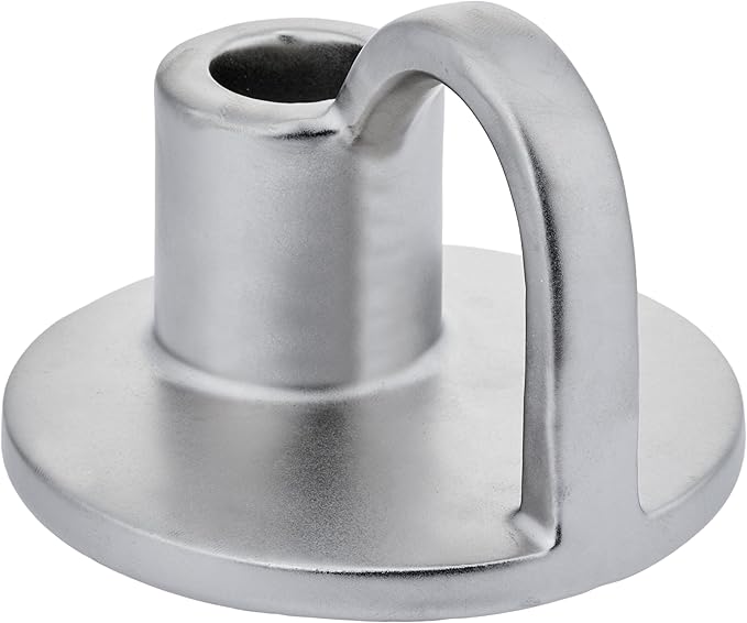 Ceramic Taper Candle Holders with Handle (Set of 2) – Tall Candlestick Holders for Table Decor Centerpieces, Rustic Home Décor, and Dinner Table Styling Matte Titanium