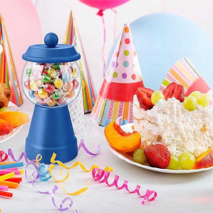Thyle 27 oz Plastic Candy Jar with Lid Ceramic Candy Jar Food Storage Container for Easter Wedding Party Centerpieces DIY Gifts Game Table Ornament Holder Treats(Blue)