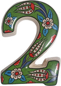 Large Ceramic Housewarming Sign Ceramic Address Plaque House Numbers Sign Door Personalized Coloured Decorative Hand Decoratede Housewarming Gifts Tulip Design 12 * 9 cm (Green, 2)
