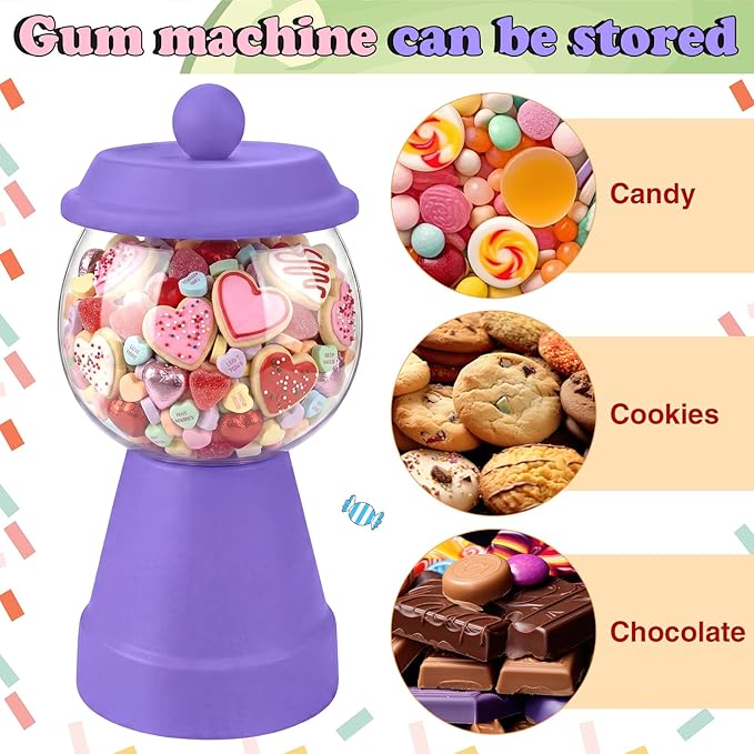 Thyle 27 oz Plastic Candy Jar with Lid Ceramic Candy Jar Food Storage Container for Easter Wedding Party Centerpieces DIY Gifts Game Table Ornament Holder Treats(Purple)