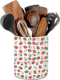 Strawberry Kitchen Decor, Ceramic Utensil Holder Strawberry Decor, 6.5 Inch Farmhouse Indoor Kitchen Decorative Utensil Rack For Spoon Storage And Cooking Tools