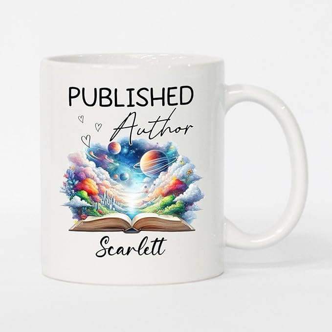 Personalized Published Author White Coffee Mug 11 Oz 15 Oz, Published Author Coffee Cup, Customized Name Author Ceramic Mug, Unique Writer Teacup, Write Lover Cup Gifts for New Writer Novelist Author
