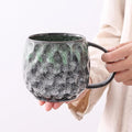 20oz Large handle Ceramic Coffee Mug, Handmade Glaze Color Changing Mug with Easy-Grip Handle, Unique Handcrafted Tea Cup for Home, Office, Gift Giving (cyan)