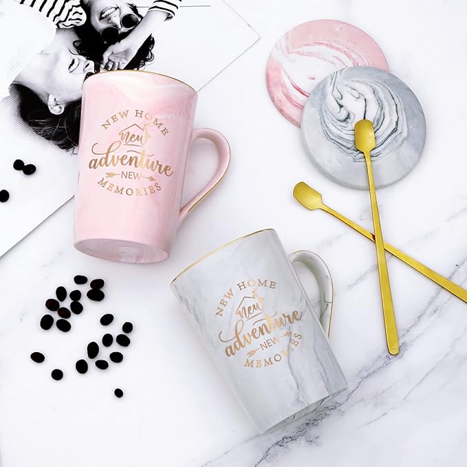Maustic House Warming Gifts New Home, New Home Gift Ideas for Women Men Couple, Housewarming Gifts, Closing Gift for House Buyers, First Apartment Essentials, 14 Oz Pink & Gray