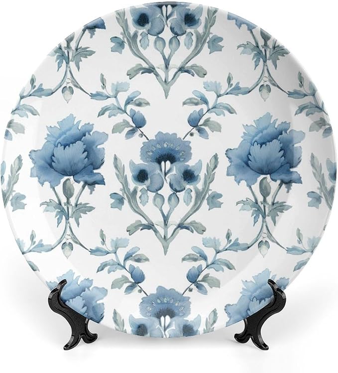 Mughal Flower in Monsoon Fashion Plates of 6", 7", 9", 10", Customize Hand-Painted Ceramic Decorative Plates, Office Home Decorations Art Decoration, Including Bracket And Special Hook