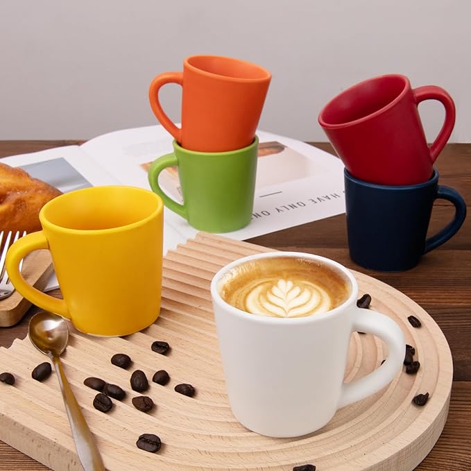 4.2 oz Espresso Cups Set of 2, Ceramic Coffee Mugs Demitasse Cups, Small Espresso Mugs for Shot of Coffee, Tea Cups with Handles, Gift for coffee Lovers