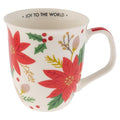 Karma, 16 oz Boho Holiday Mug - Cute Christmas Coffee and Tea Mug - Colorful Ceramic Coffee Mugs for Women and Men, Poinsetta