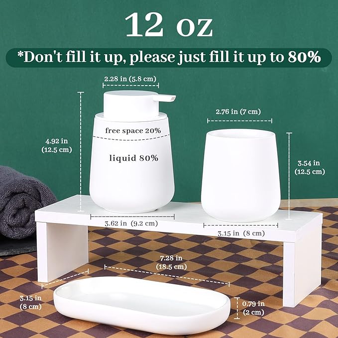 BosilunLife Bathroom Accessories Set 3 pcs (White-Foam)