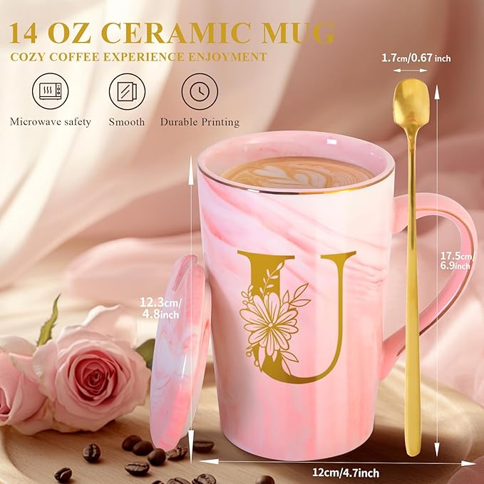 Personalized Ceramic Coffee Mug with Lid Tea Cup Gift Auntie Titi Son Girlfriend Brother Work Police Wife Bachelorette College Students Cowgirl Soul Best Sister Ever Work Young Adult Tomboy Lesbian,U