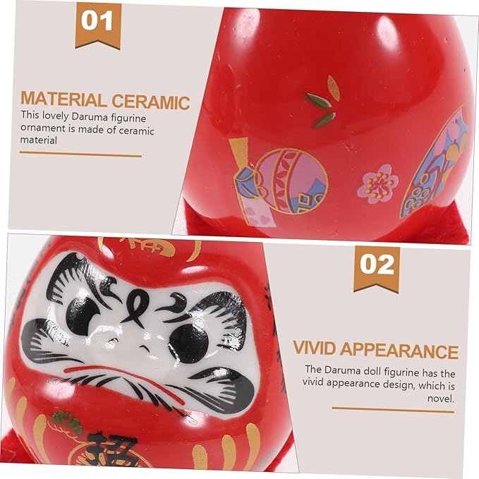 Wobbling Figurine Ceramic Sculpture Japanese Decor Lucky Mascot for Living Room