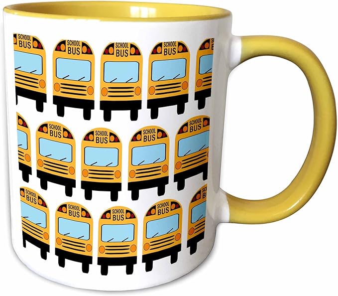 3dRose School Bus 15oz Two-Tone Yellow Mug