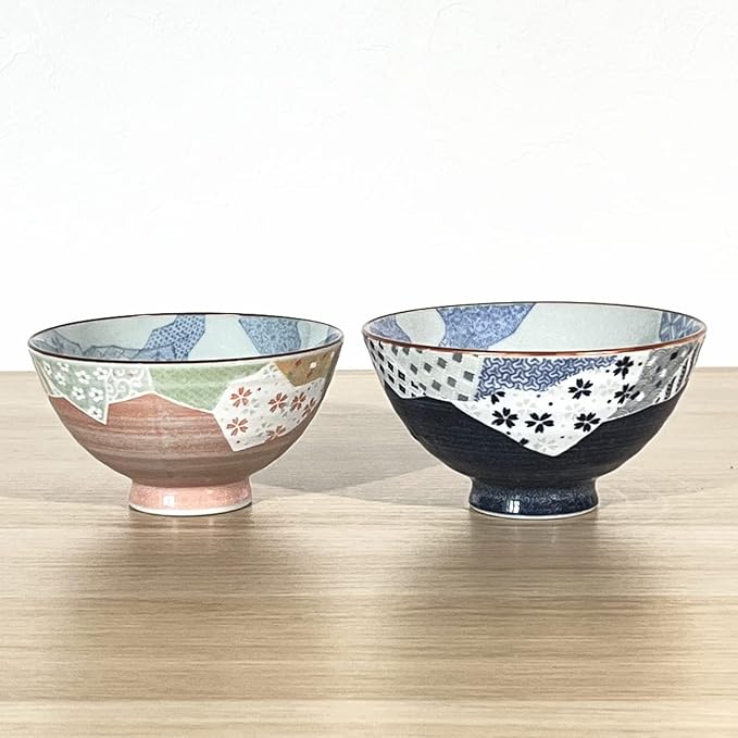 Traditional Style Japanese Ceramics Rice Bowl Chawan Pottery, Dishwasher Microwave Safe Made in Japan (Yuuzen, Medium (oohira))