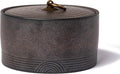 Ceramic Canister,16.9 Oz /500ml Food Storage Jar for Tea,Coffee Beans,Herb,Candy,Spices,Nuts (Stone Golden)