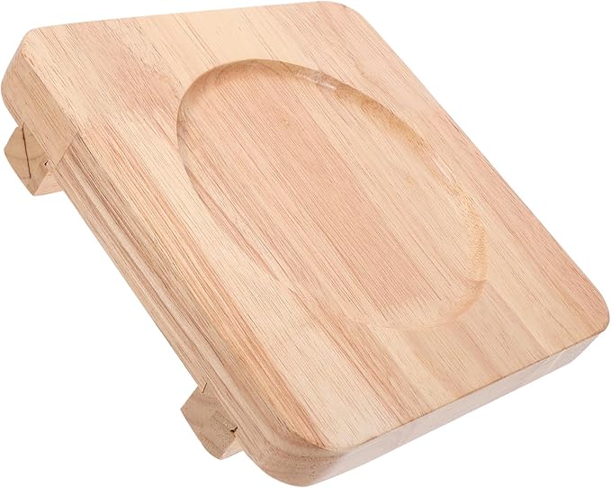 Milisten Wooden Hot Pot Base Trivet 20x20cm 14cm Indented Groove Heat-Resistant Casserole Holder Kitchen Accessory for Korean Stone Pot Cooking