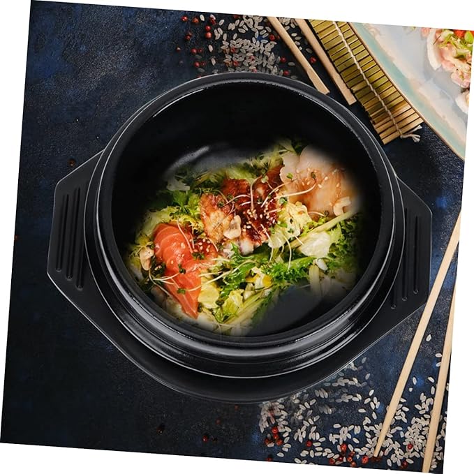 ABOOFAN 1set Ceramic Stew Pots Korean Stone Pot Cooking Tray High Grade Ceramic Even Heat Distribution