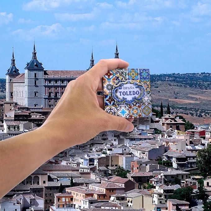 Decorative Magnet Toledo Spain - Exclusive Alma de Toledo Collection - Vibrant Artisan Ceramic - Unique Souvenir for Your Home and Heart