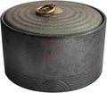 Dark Stoneware Ceramic Jar with Lid, 20.29 Oz Ceramic Tea Canister, Kitchen Countertop Decorative Sealed Storage Jar for Candy Nut Coffee Bean (Stone Black)