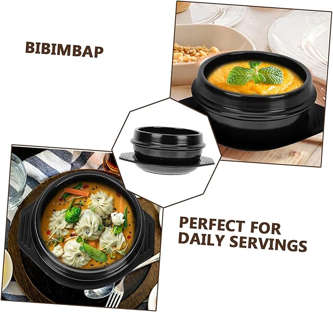 Zerodeko Korean Stone Pot Ceramic Casserole for Cooking Chinese Pot Stew Insulated Tray