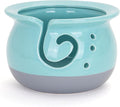 Milltown Merchants Yarn Bowl - Yarn Holder - Knitting Accessories - Artisan Knitting Bowl - Ceramic Yarn Ball Holder - Great for Knitting, Crochet, and Yarn Storage (Aqua)