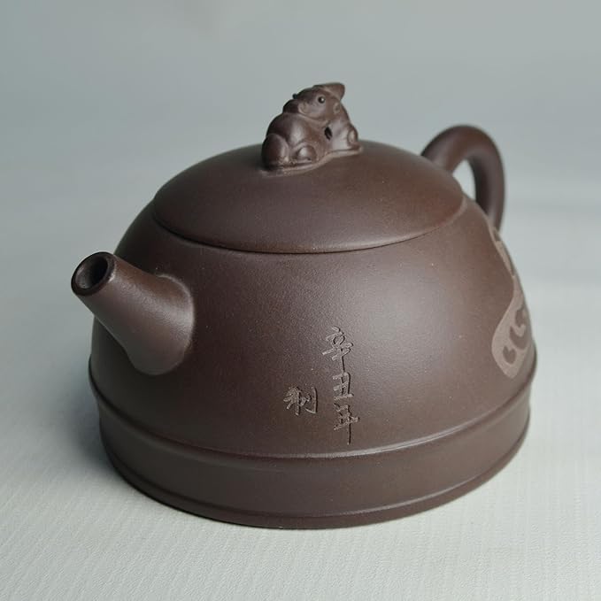 Yixing Clay Teapot 10oz Zisha Tea Pot Chinese Dragon Kungfu Tea Set Kettle (Clay purple 10oz)
