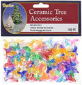 Darice Holiday Ceramic Tree Accessories-Medium Bird Pin-Multi Color-1 inch-100 Pieces (1 Pack), Multicolor