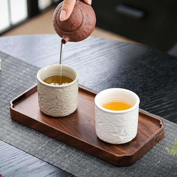 Ceramic Espresso Cups Set of 2, 3.4 Oz Espresso Mugs, Demitasse Cups for Coffee or Tea, Small Coffee Cups No Handles (white, 2)