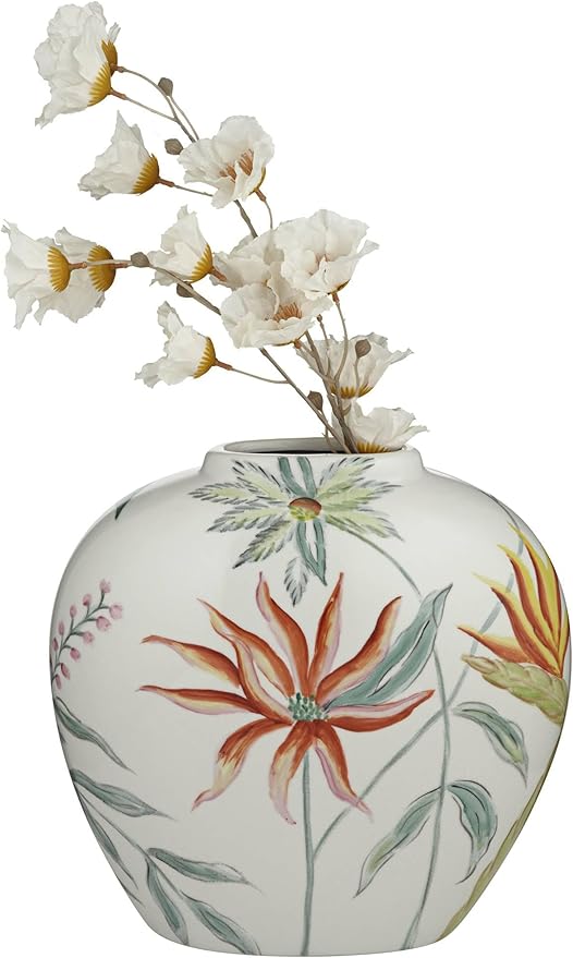 Sensei Red and White 3-Piece Ceramic Vase and Jar Set - Dahlia Studios