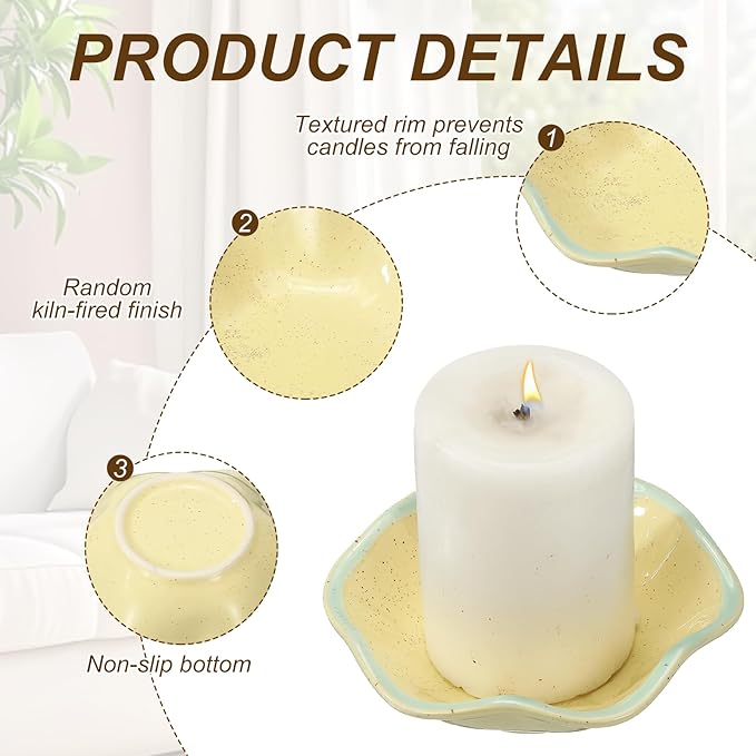 uxcell Candle Holder Plates, 4 Inch Ceramic Candle Tray Tealight Incense Holder Dish Candlestick for Tea Light Aromatherapy Wedding Rustic Vintage Home Decor, Lotus Leaf Gold