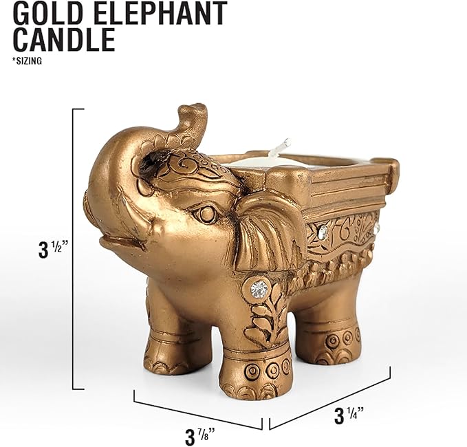 Elegant Gold Elephant Candle - Unique Decorative Piece for Home Decor, Weddings, and Special Occasions