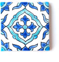 DŸARI Decorative Ceramic Tiles – Hand Painted Indoor & Outdoor Floor Tiles – Spanish Artisan Tile Top Kitchen – Mediterranean Decorative Tiles 4” × 4” – Durable Colorful Floor Tiles – 140 g (Eau V 6)