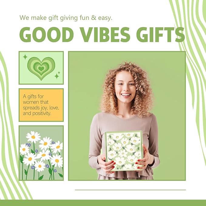 Gift Baskets for Women, 11pcs Unique Happy Birthday Gifts for Women, Best Inspirational Get Well Christmas Ideas Box w/Daisy Cup Her Teen Girl Sister Friend Friendship Mom - BRIGHTEN UP HER DAY!