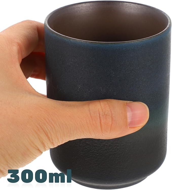Japanese Tea Cup Retro Style Ceramic Teacup Cute Water Cup 250ml Simple Generous Design for Home Office