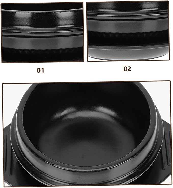 Korean Stone Pot Ceramic Cooking Pot Stew Korean Style Heat Insulated Tray for Soup Noodles