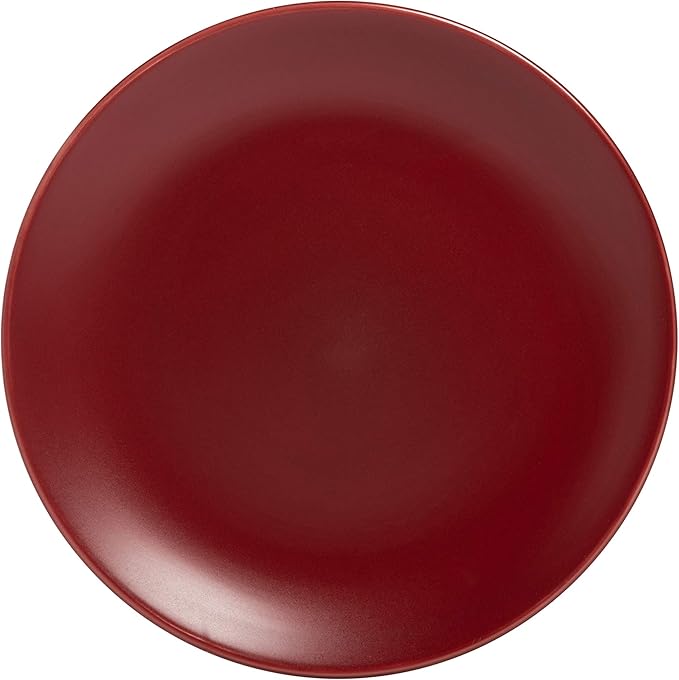 10 Strawberry Street Wazee Matte 8.25" Coupe Salad Plate, Set of 6, Red