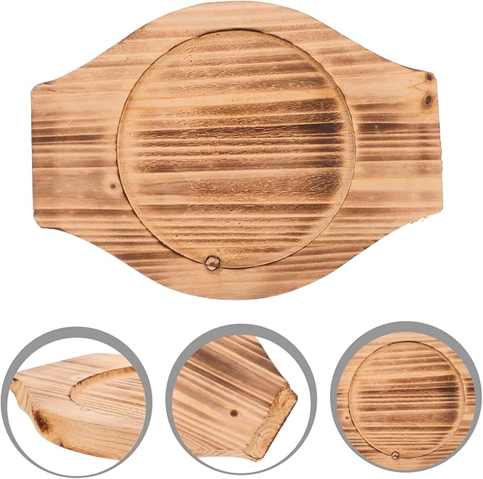 Wooden Stone Bowl Mat - Pot Holder for Korean Stone Bowls and Sturdy Base for Serving Dishes and Reducing Noise at Dining Table Inner Diameter