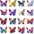 20806 Botanical Butterflies– Waterslide Decal for Enamel, Glass & Ceramic M-16 Pieces-1" sz