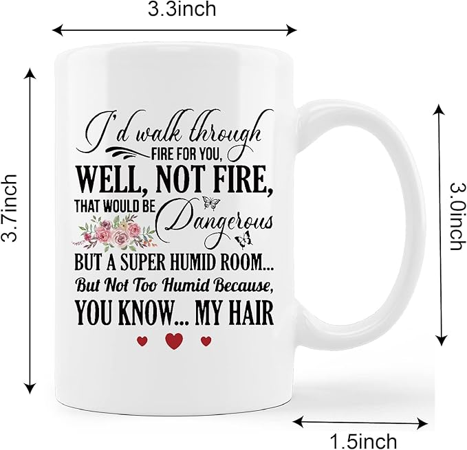 Best Friend Mug Cup,I'd Walk Through Fire For You Funny Ceramic Mug-11oz Coffee Milk Tea Mug Cup,Unique Family Mugs,Birthday Christmas Gifts For Men Women Friends Coworkers