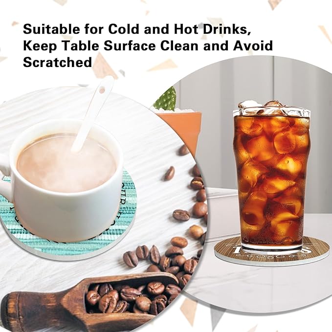 Housewarming Gifts for New Home Ceramic Coasters with Holder Set of 6, Inspirational Home Sweet Home Absorbent Drink Cup Mat for Coffee Table Protection, 4'' Farmhouse Family Kitchen Decor