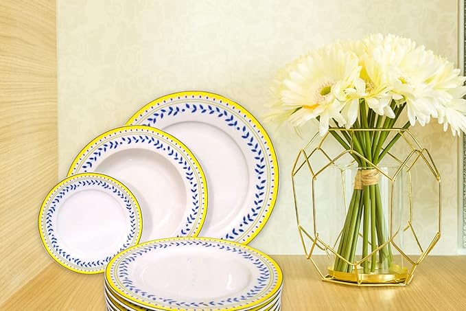 Braque Ceramic Dessert Plates Set of 6, 6-inch Dish Set - Dessert, Salad, Appetizer, Small Dinner Serving Plate-Microwave, Oven & Dishwasher Safe, Scratch Resistant-Kitchen Porcelain Dish-Olive Vine